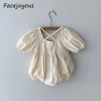 2020 baby summer clothing cute infant baby girls solid bodysuits princess jumpsuits outfits clothes casual cross playsuit