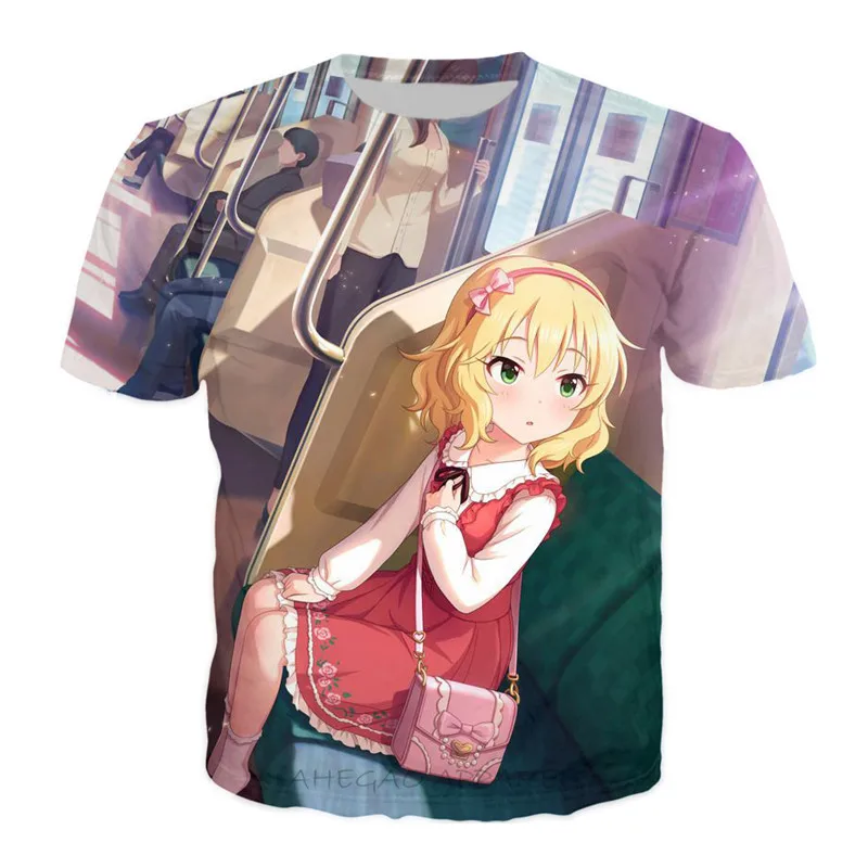 Kawaii футболка для девочек Манга аниме Забавный летний Idol Master хипстерские цветы