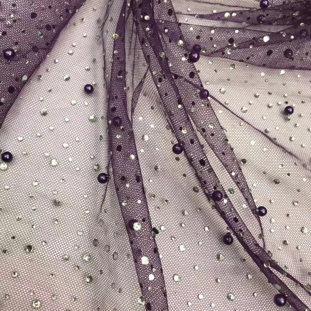 Горячая Распродажа в нигерийском стиле кружевная ткань с камнями и бусинами