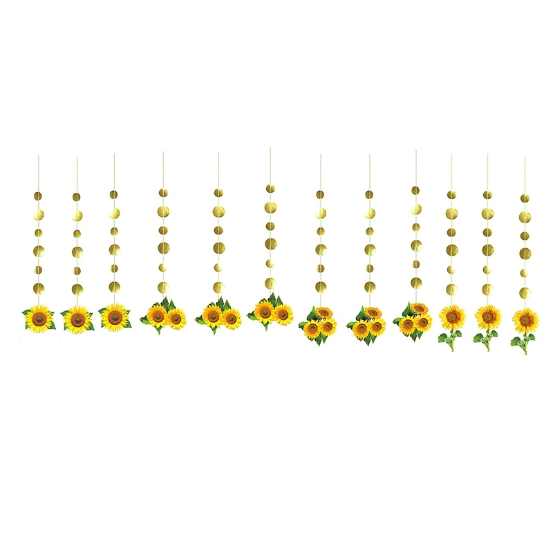 

Подсолнухи гирлянды для детей украшения для дня рождения Солнечный цветок круг точка стреймер фон для лета