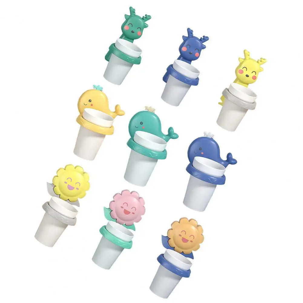 Vaso para cepillo de dientes con forma de dibujos animados, soporte para cepillo de dientes de pl&aacute;stico sin perforaciones, regalo para ni&ntilde;os-0