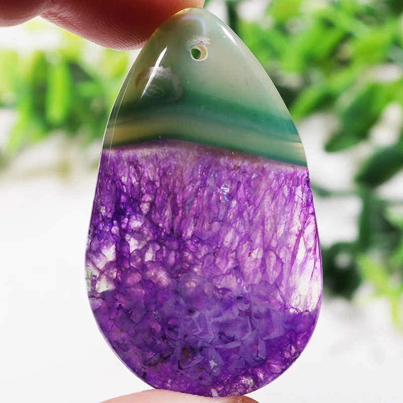 Natural Crystal Stone Green Purple Heart Shape Charms Accessories Beads For Necklace DIY Jewelry Making Pendants | Украшения и