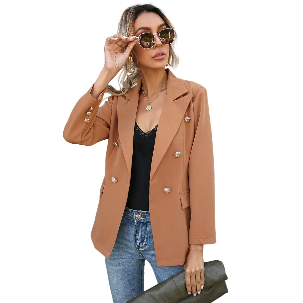 

2021 New Fashion Designer Brand Autumn Women Blazer Casual Button Slim Fit Long Sleeve Suit Top Blazer Outer Plus Size Jacket