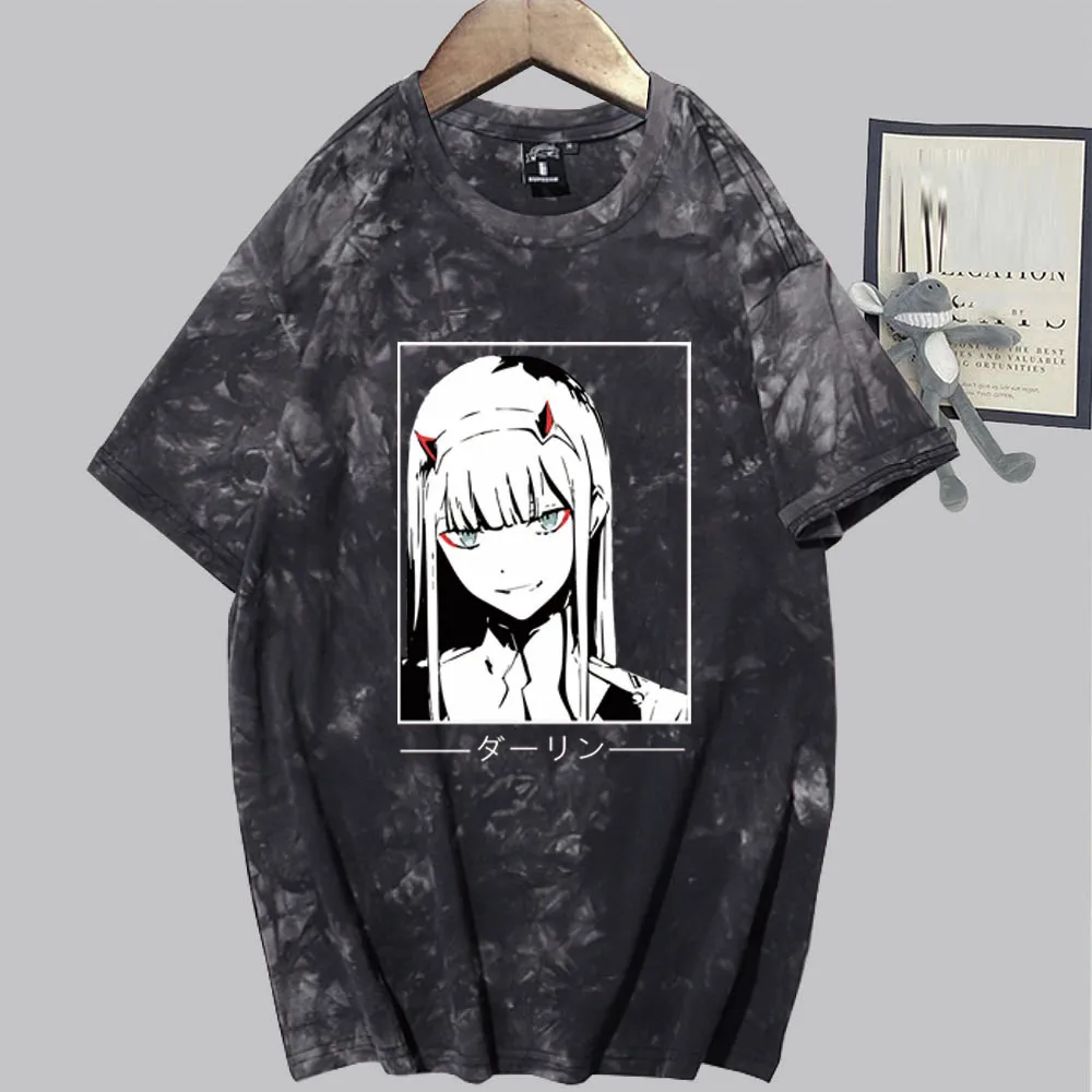 

Мужские и женские повседневные футболки; Топы; Draling в Franxx ноль TwoT-с круглым вырезом, футболка с круглым вырезом приталенное мягкие манга футб...