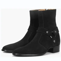simple black men classic casual fashion pointed low heel solid high ankle polo boots %d1%81%d0%b0%d0%bf%d0%be%d0%b3%d0%b8 %d8%ac%d8%b2%d9%85%d8%a9 %d9%82%d8%b5%d9%8a%d8%b1%d8%a9 bottes manchuka zz518