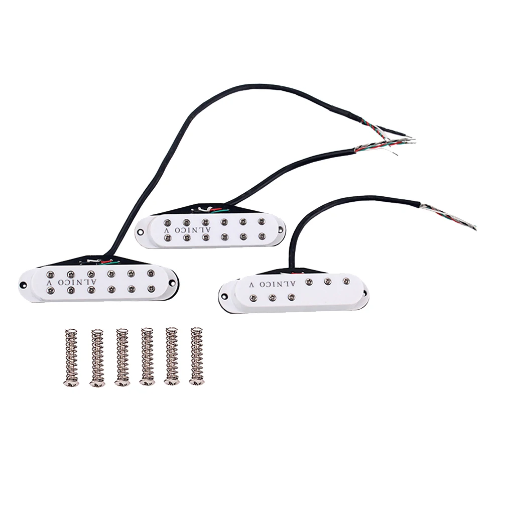 

White for ST Guitar Single Coil Pickup Set Neck&Middle&Bridge Parts Accs
