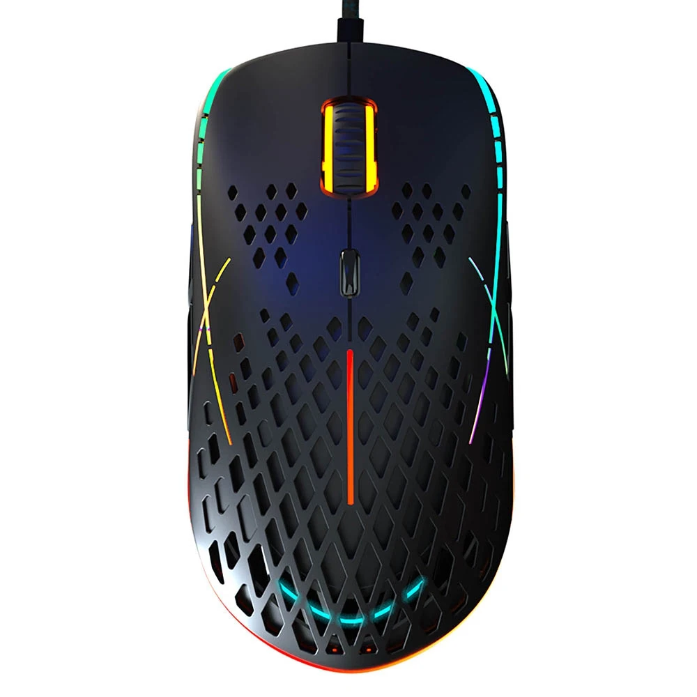 Игровая мышь HIPER Aero A-2 чёрная (USB 8 кнопок 6400 dpi RGB подсветка) | Компьютеры и офис