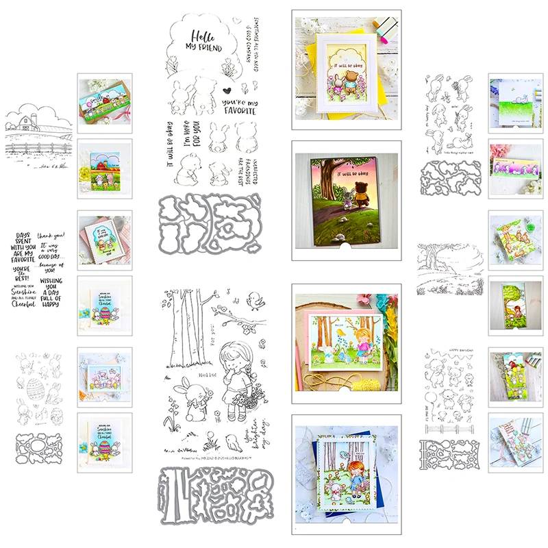 Горячая новинка 2020 штампы с пасхальными яйцами друзья кролик птица медведь