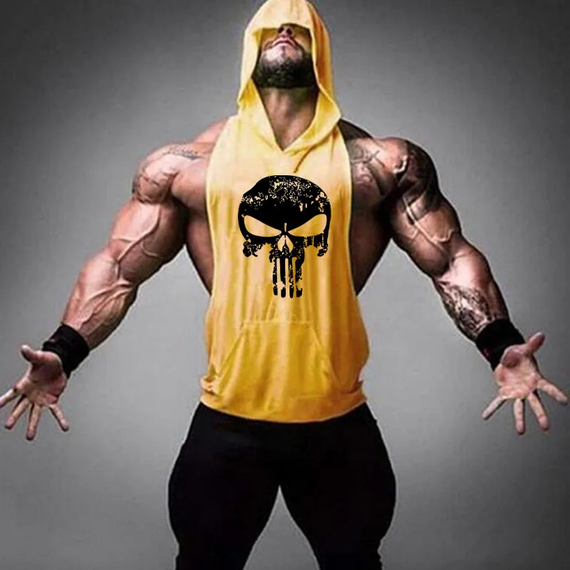 

Мужская майка для бодибилдинга Skull Stringer, хлопковая майка-топ для фитнеса, одежда для спортзала