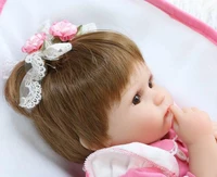 nursery lifelike reborn baby doll wig handmade soft vinyl 16 toddler gift 40cm dolls for girls toys for children