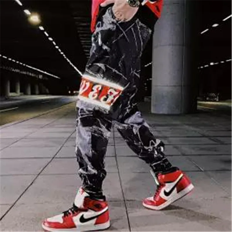 Мужские спортивные штаны с принтом в виде звезд белые тренировочные стиле