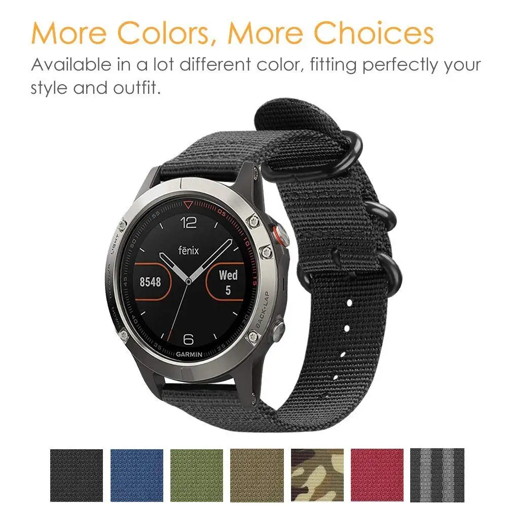Ремешок нейлоновый 20 22 мм для наручных часов Garmin Fenix 6 5 plus 6S 5S S60 ремешок спортивный