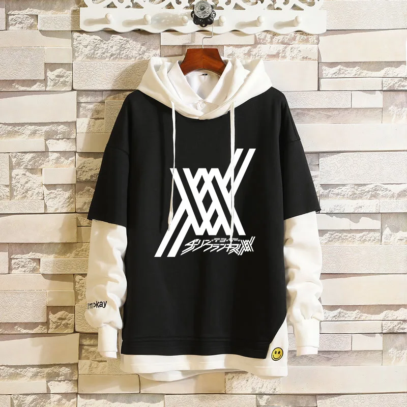 

Anime DARLING in the FRANXX Zero Two Sweatshirts Cosplay Costume Hoodies 3D Classic Men Women Hoodie Fake Hip Hop Two Piece Top