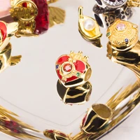 anime sailor heart shape pendant charms beads for jewelry making fit original pandora s925 silver bracelet diy women girls gift