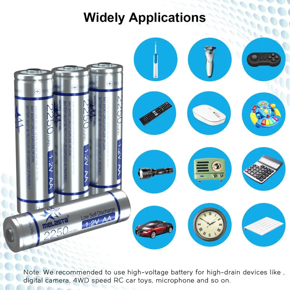 12 шт. AA 2250mAh LSD батарея 1 2 V NIMH перезаряжаемая низкая саморазряда для RC автомобиля