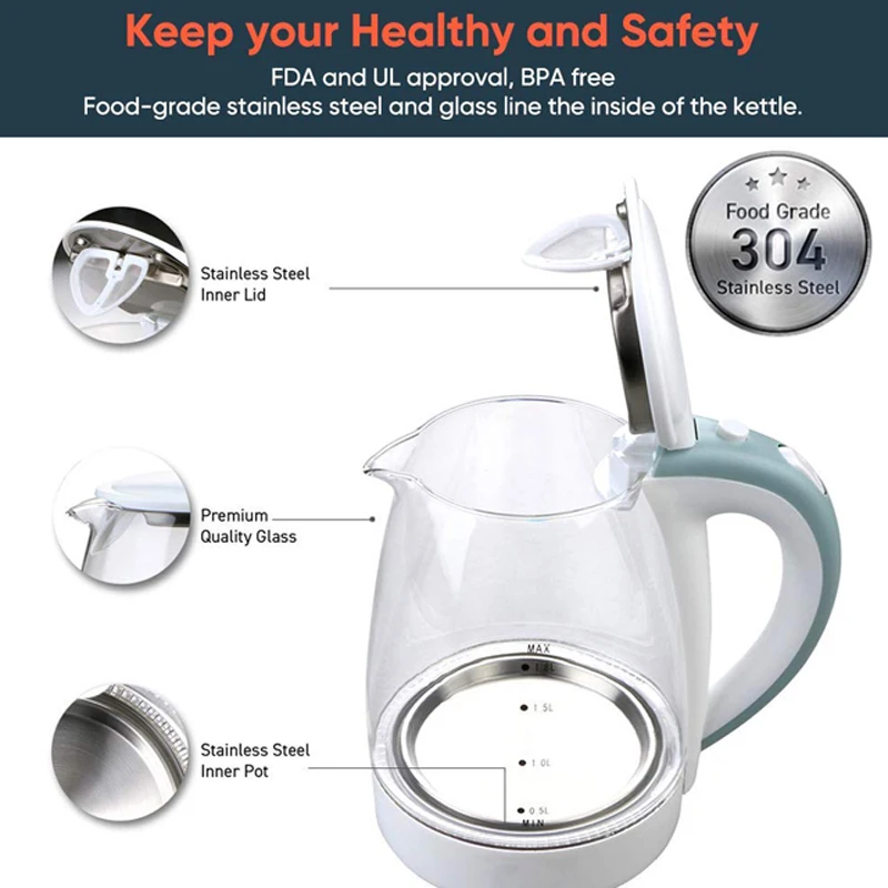 Бытовые кухонные приборы Аккумуляторный Электрический чайник 1 8 л светодиодный