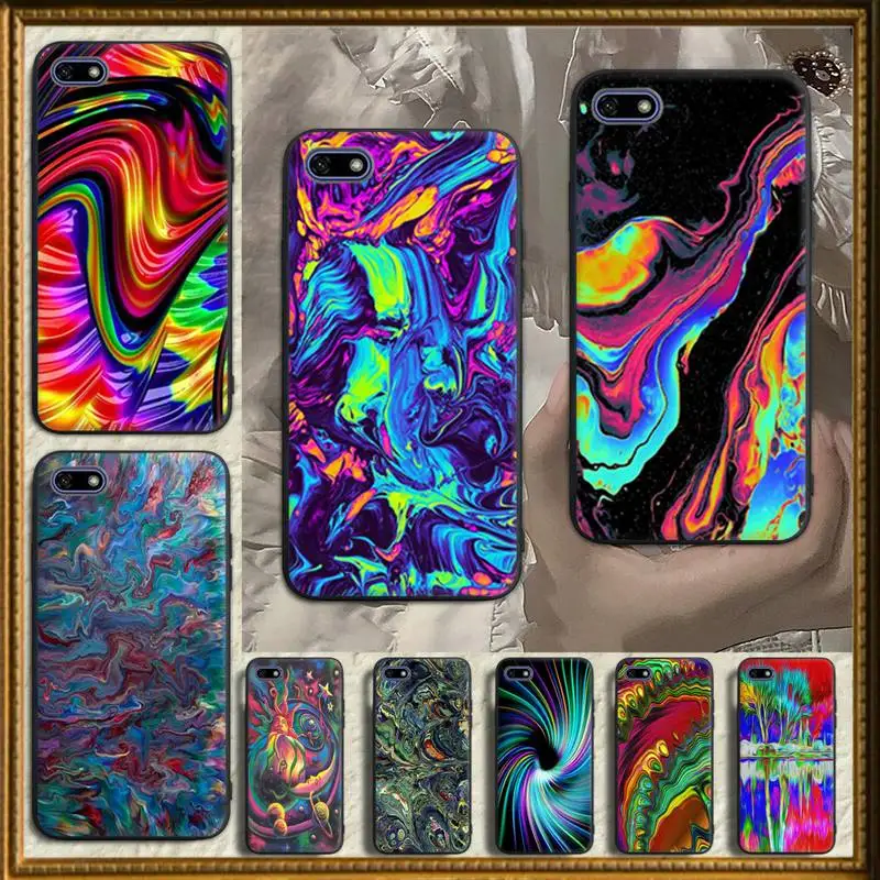 

Colourful Psychedelic Trippy Art Phone Case for huawei mate 9 10 20 30 40 pro lite x Funda cover