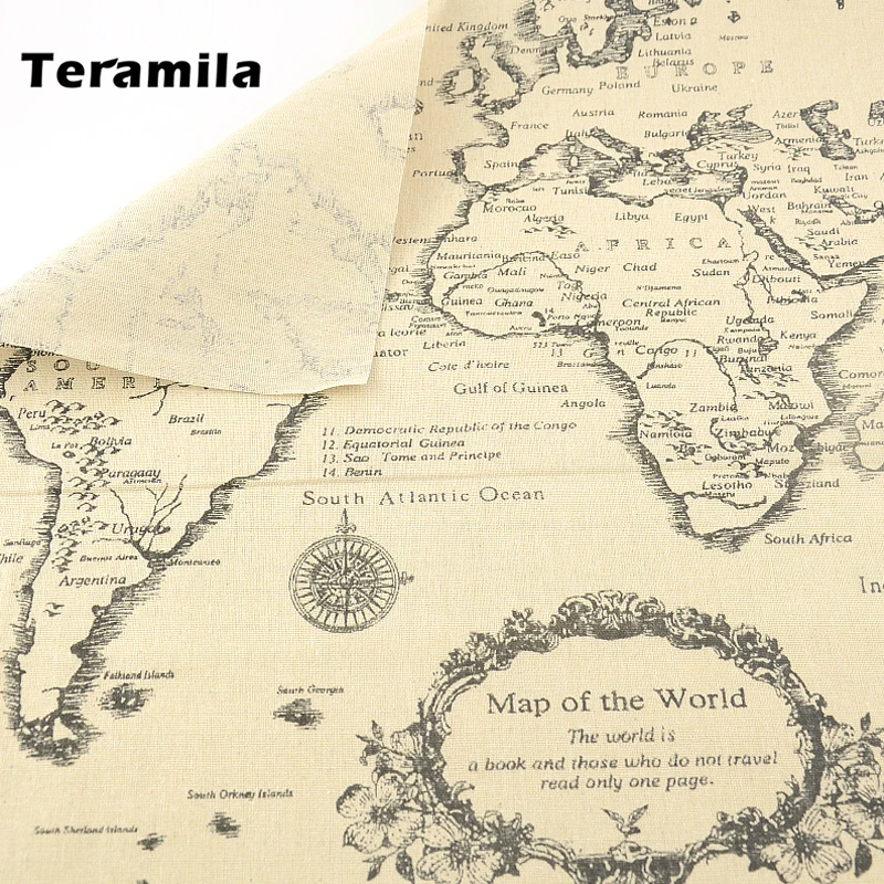 Карта слова Хлопок Льняной Ткани TERAMILA Домашнего Текстиля Швейной Материал Ткань
