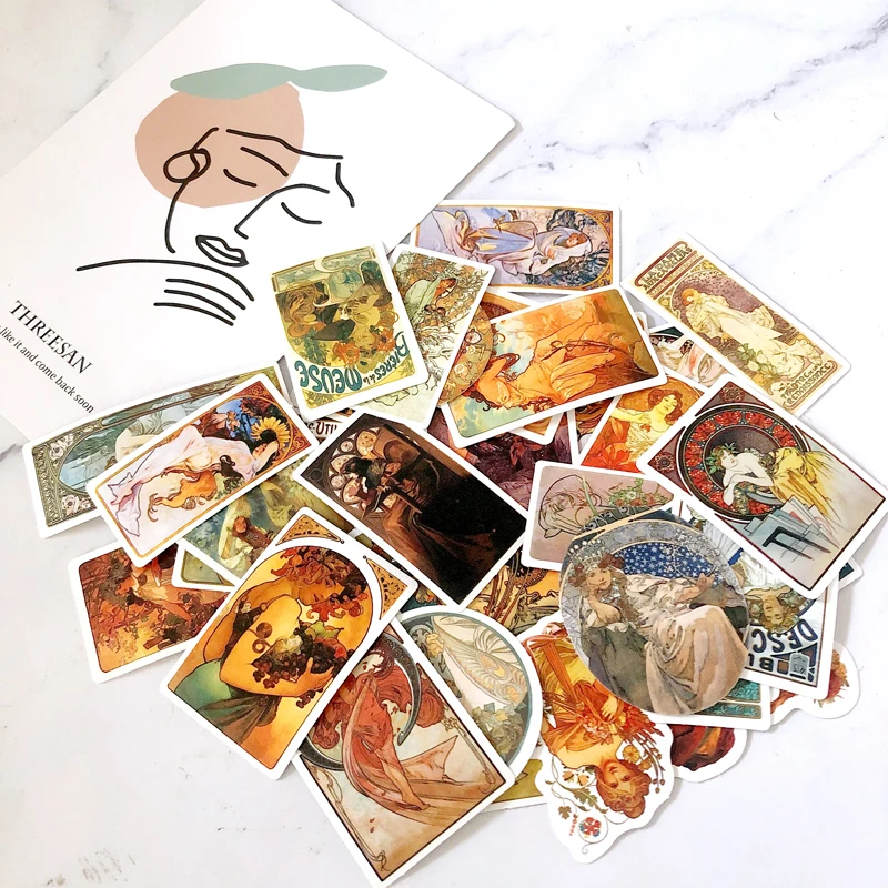 38 шт. винтажные наклейки знаменитого художника масляной живописи Европейский