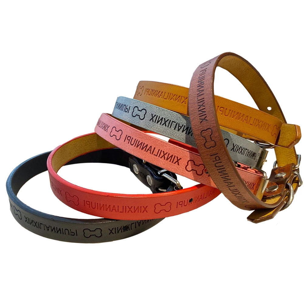 Ошейник для собак из искусственной кожи персонализированный аксессуар домашних