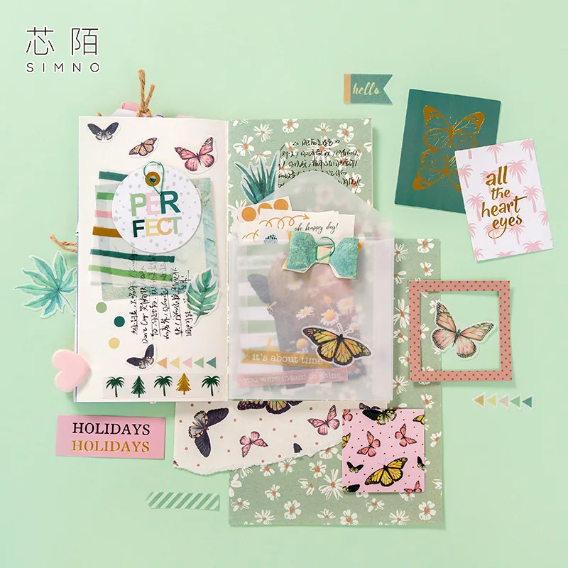 107 шт./компл. Kawaii наклейки из бумаги васи прекрасный материал бумажная карта