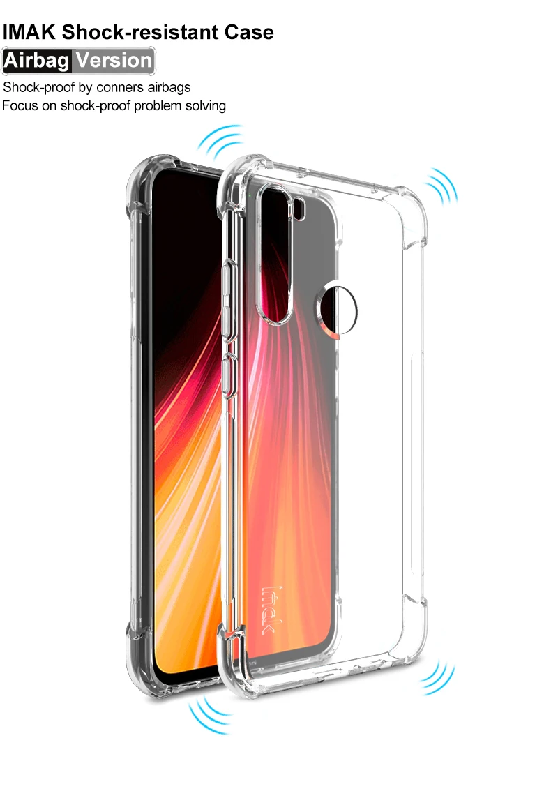 Для Xiaomi Redmi Note 8 чехол IMAK плотный чехол с защитой от падения защита, подушка безопасности Чехол из мягкого ТПУ для Xiaomi Redmi Note 8