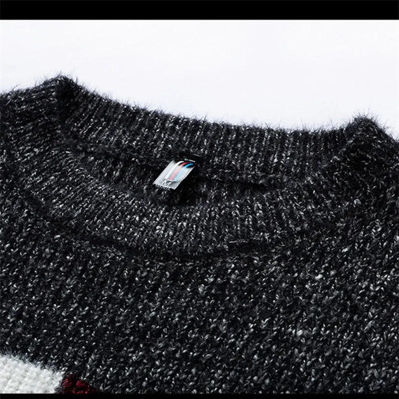 

2021New Winter Thick Warm Cashmere Sweater Men Top Quality Fashion Male Pullovers Long Sleeve Round collar Men Christmas Sweater