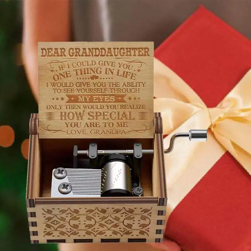 

Christmas Gift Handmade Classical Wooden Music Box To You Hand-operated How Music Special Box Are Me L1V5