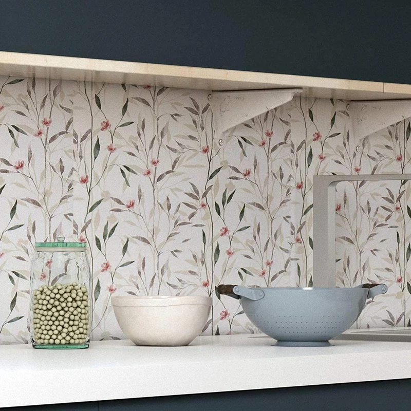 

Floral and Leaf Wallpaper Floral Pattern Peel and Stick Wallpaper Self-Adhesive Removable Contact Paper Decorative
