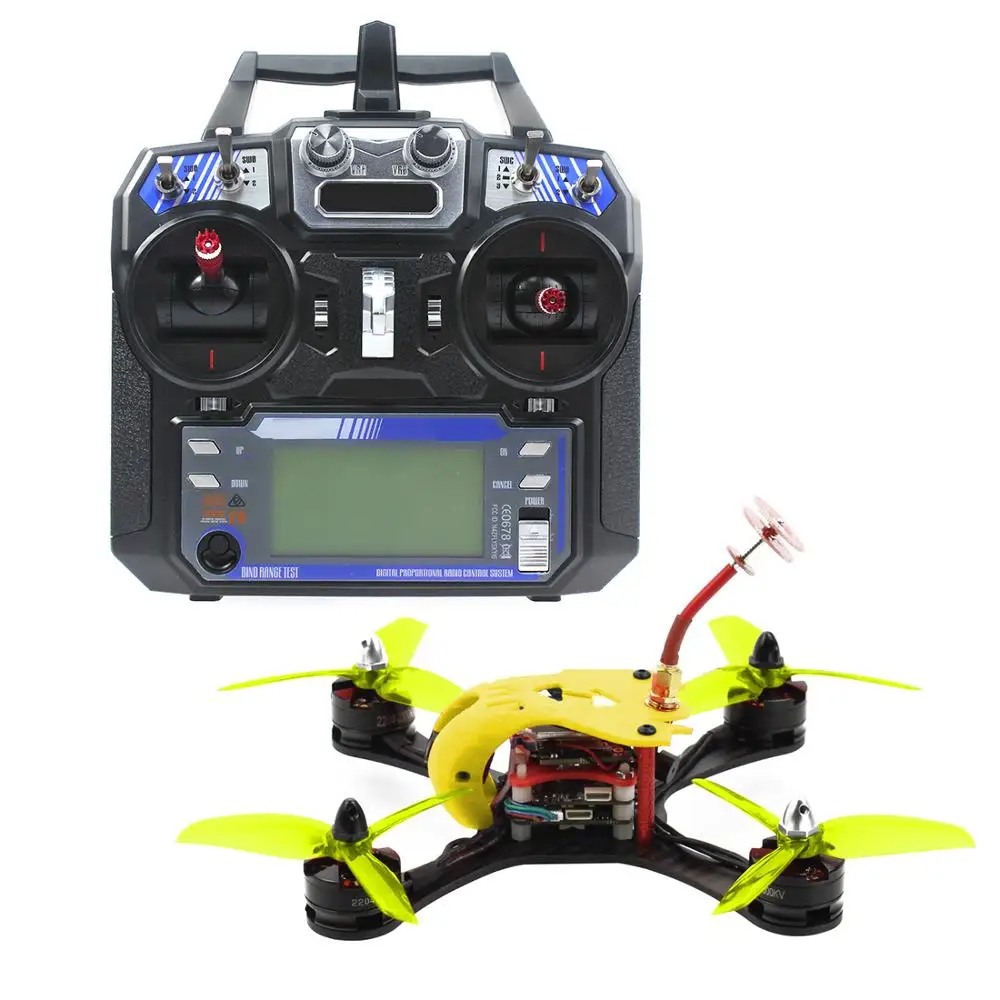 Радиоуправляемый квадрокоптер RTF T180 4 дюйма 5,8G FPV гоночный Дрон HD камера черепаха 800TVL Betaflight F4 Pro V2 OSD Бесщеточный 3S 2,4G 6CH - Цвет: No Battery Yellow