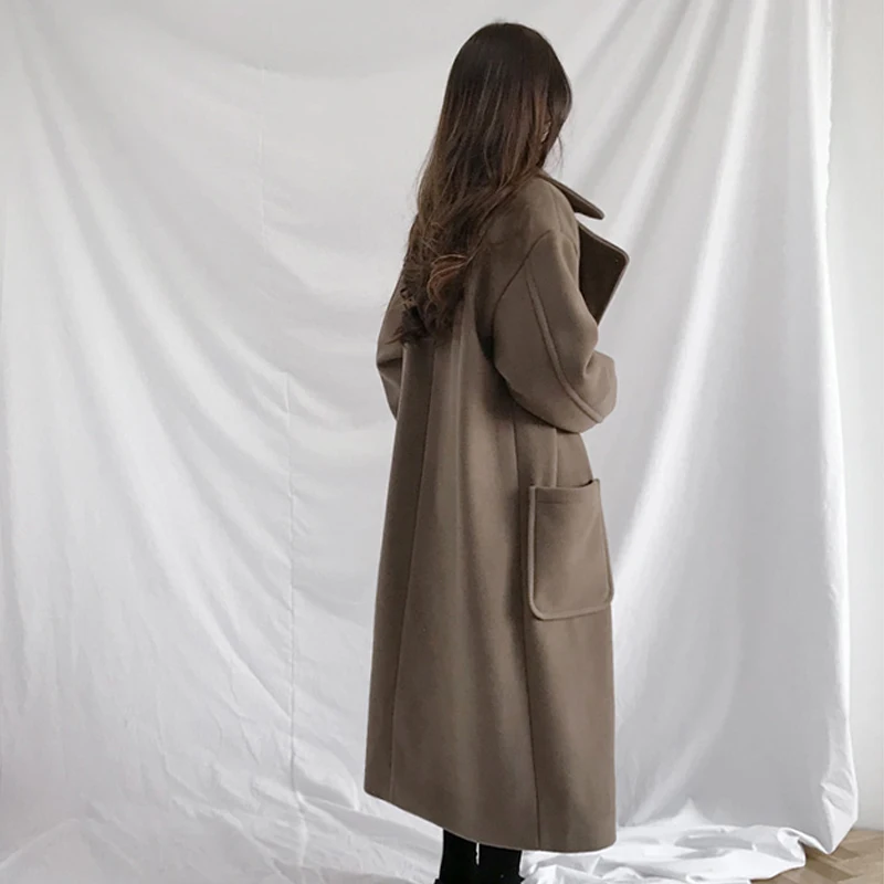 Женское хлопковое пальто с широкой талией повседневные свободные универсальные