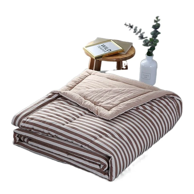 

Summer Stripe Quilt Soft Breathable Bed Blanket Home Air-conditioning Comforter Washed Cotton for Student Adult Kids Quilt