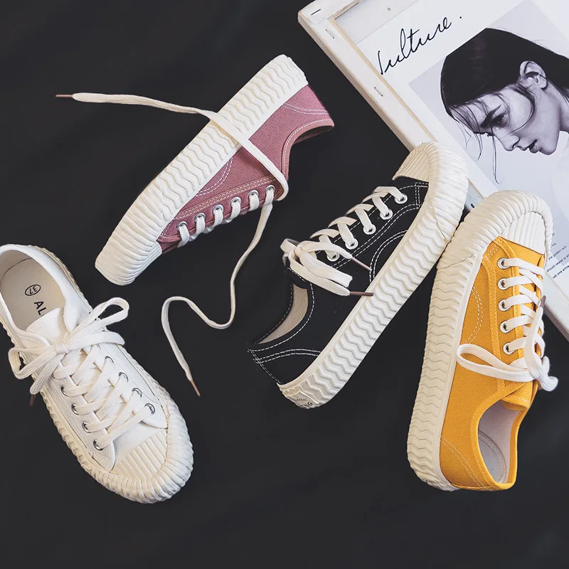 Cookies shoes female new spring and summer 2021 han edition joker white shoe recreational canvas shoes female students ins sa