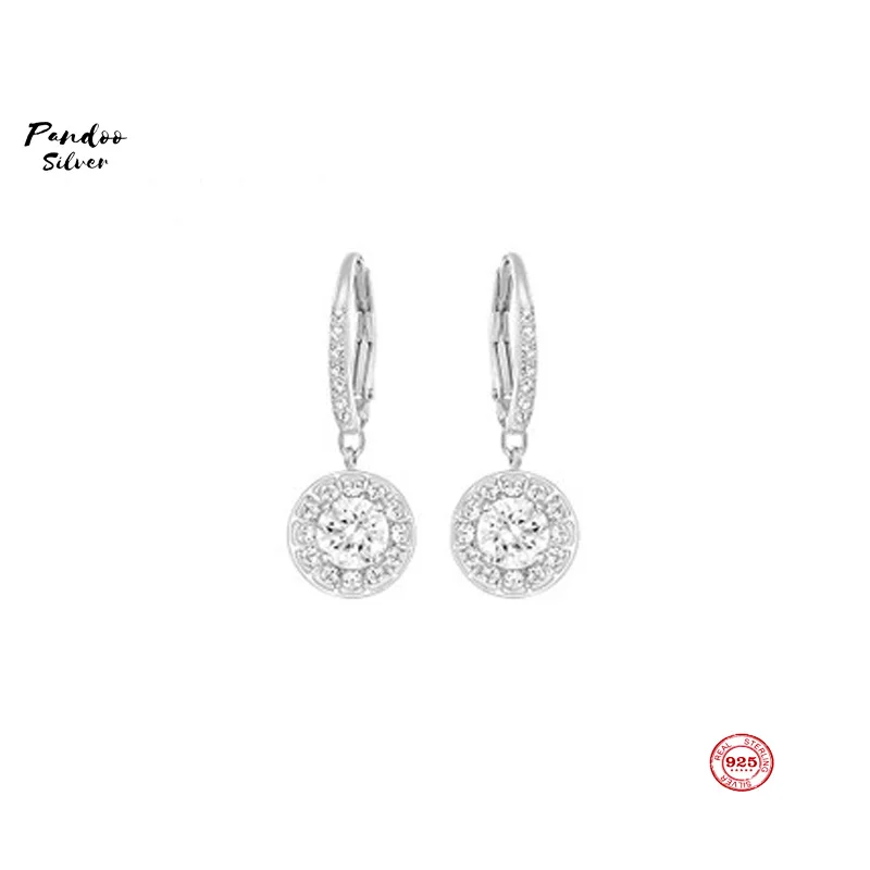 PANDOO модные шарма стерлингового серебра оригинальный 1:1 копия элегантные серьги