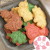6pcsset unicorn silicone cake mould horse shape fondant cake cookie cutter mold kitchen diy biscuit baking decorating tools 75z