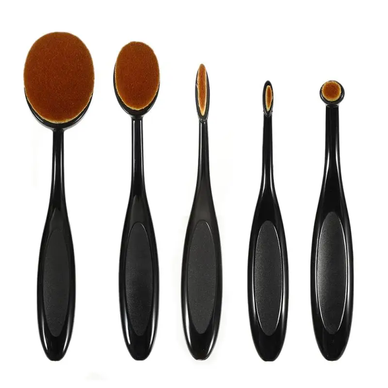 1 шт. профешионал в форме зубной щетки гибкая пластиковая ручка макияж кисти для