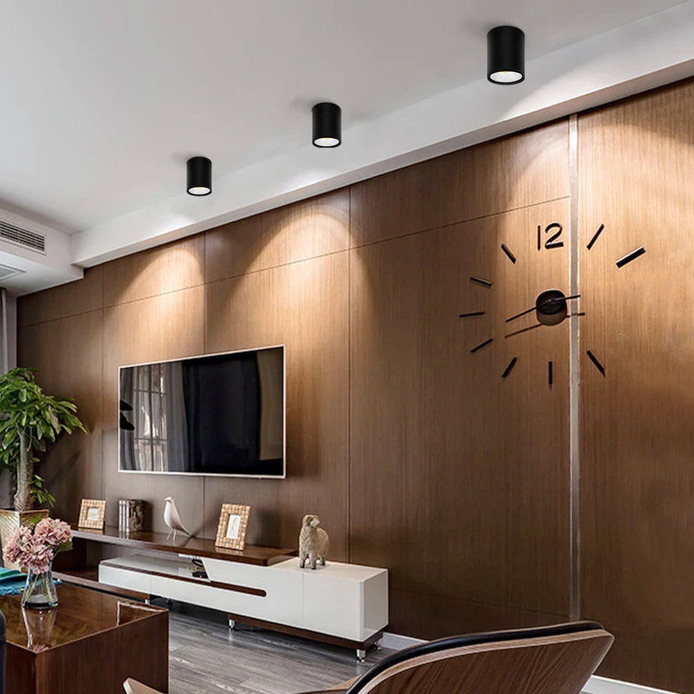 Черный светодиодный потолочный светильник DVOLADOR с регулируемой яркостью 3 Вт/5 Вт/7