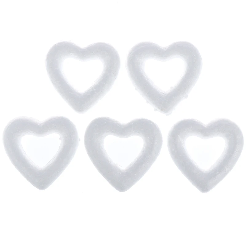 

5PCS DIY White Heart Polystyrene Styrofoam Foam Ball For Christmas Ornaments