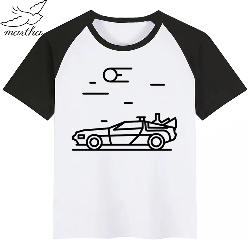 Детская летняя футболка с коротким рукавом и мультяшным принтом Назад в