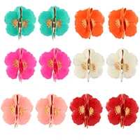 ztech cute flower earrings women jewelry trendy stud ear 7 color great quality brincos za style christmas gifts factory price
