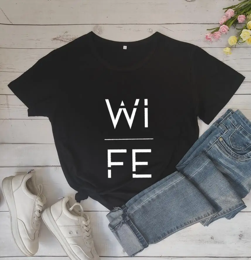 

Casual Tshirt Couple Tops Matching Clothing WIFE HUBS Couple Tshirt Summer Lovers Funny Men Women