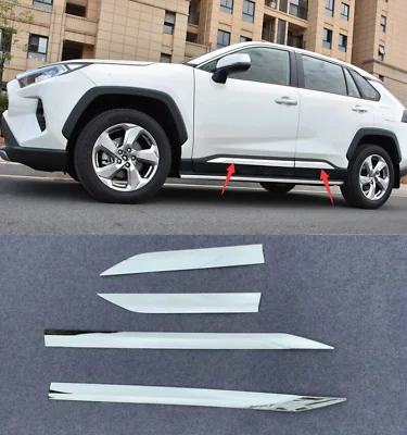 

ABS Chrome Side Door Body Molding Cover Trim 4pcs For Toyota RAV4 2019 - 2021