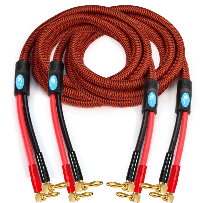 

Hi-Fi Speaker Cable with Angle Banana Plug for Home Theater AMP Surround Sound System Banana Speaker Audio Cable 1M 2M 3M 5M 8M
