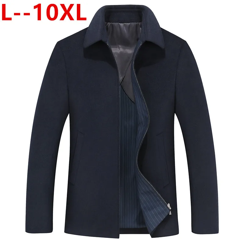 

Men Big 6XL 10XL 8XL 2020 Men's New Autumn Casual Brand Solid Color Comfortable Slim Fit Pea Male Trench Coat Overcoat