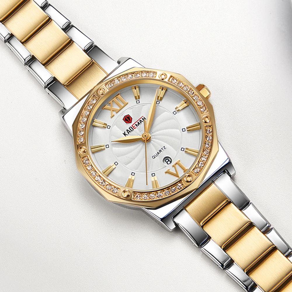 Часы наручные KADEMAN женские кварцевые люксовые повседневные с браслетом из