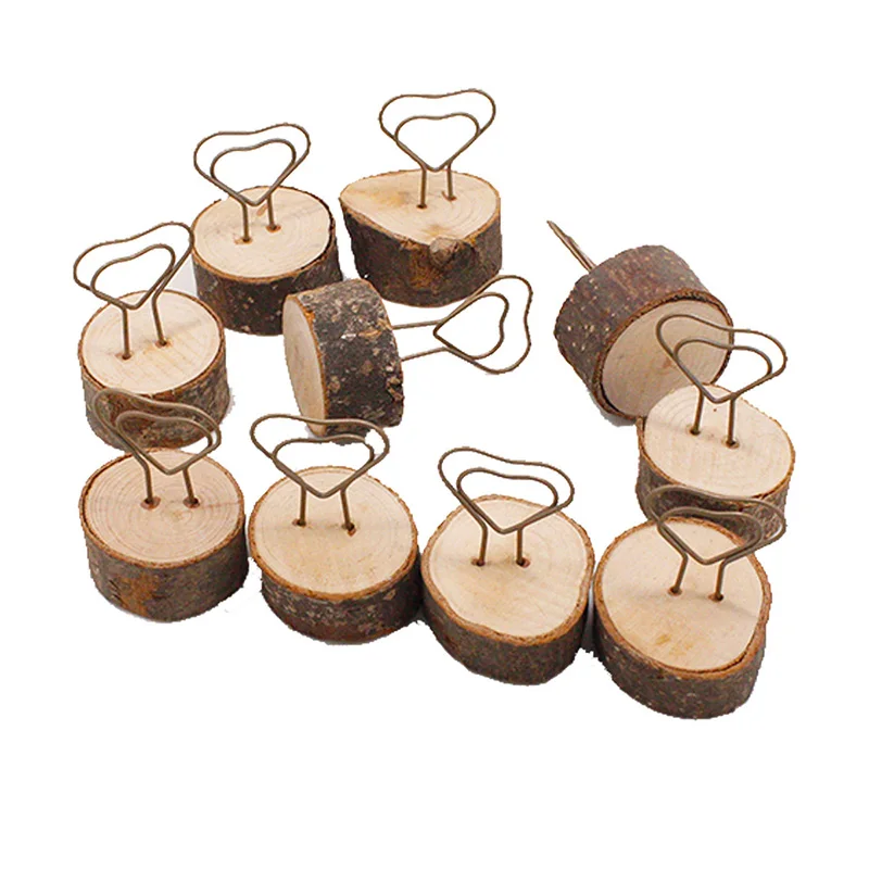 Креативный круглый деревянный пеньковый дизайн фото-зажим карта имени держатель