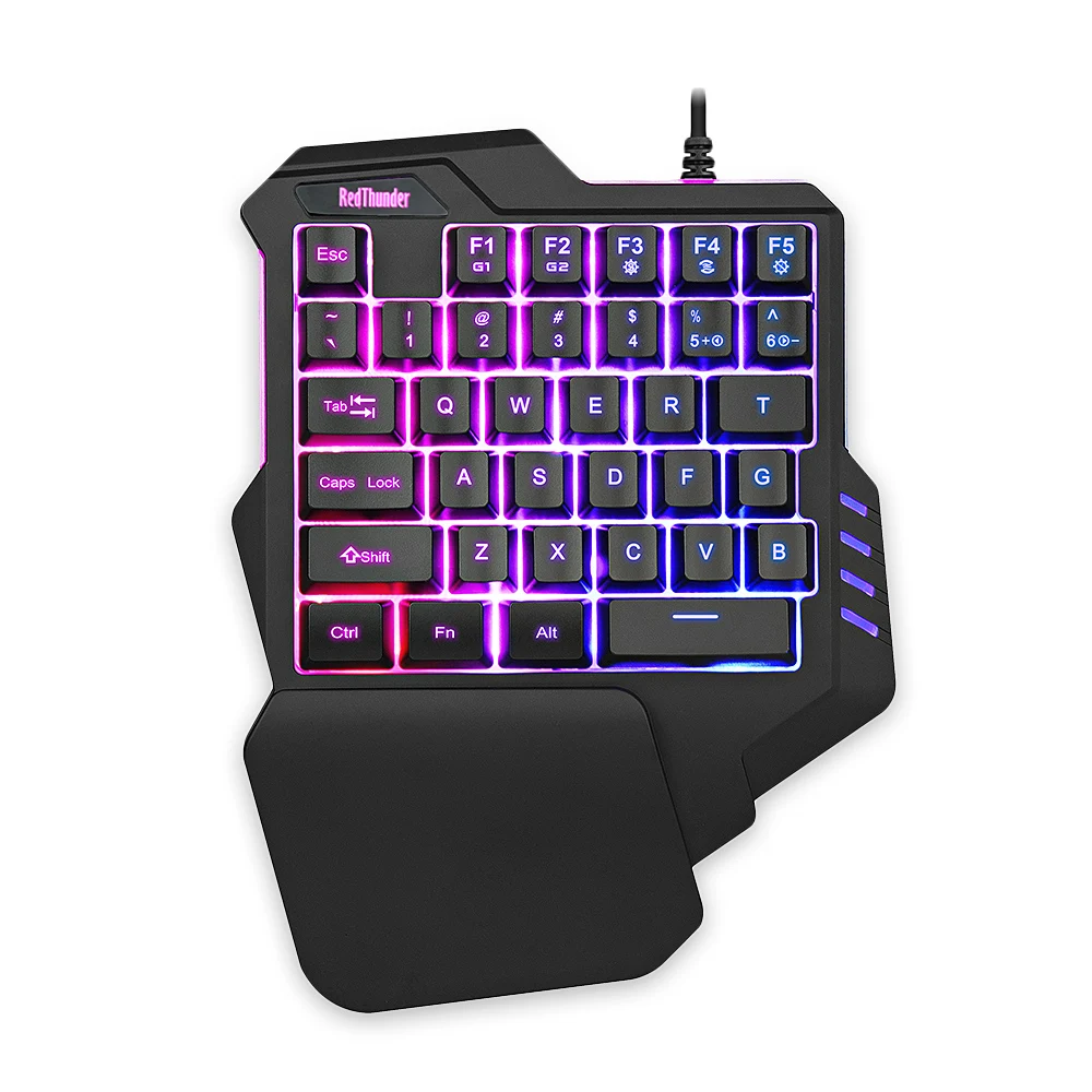 Игровая клавиатура RedThunder с одной рукой с RGB подсветкой, портативная мини игровая клавиатура, Эргономичный игровой контроллер для ПК PS4 Xbox Gamer