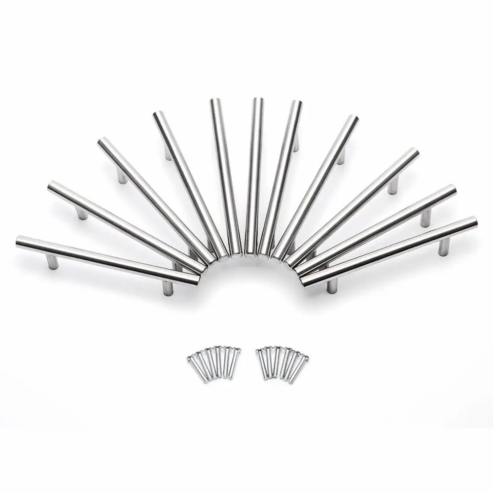 20pcs modern furniture handles kitchen cabinet t pulls handles knobs stainless steel handles for furniture free global shipping