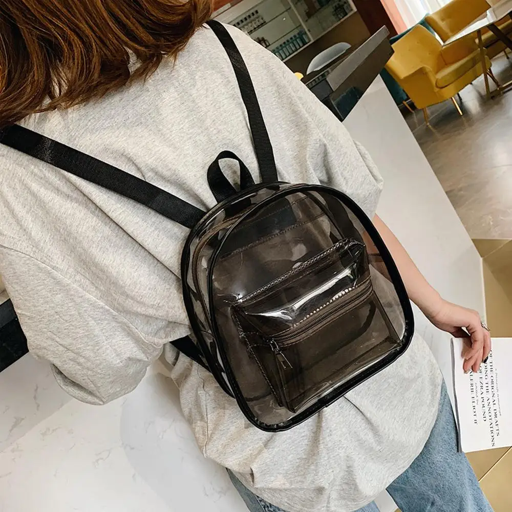 Женские рюкзаки из ПВХ школьные сумки дорожные повседневные прозрачные