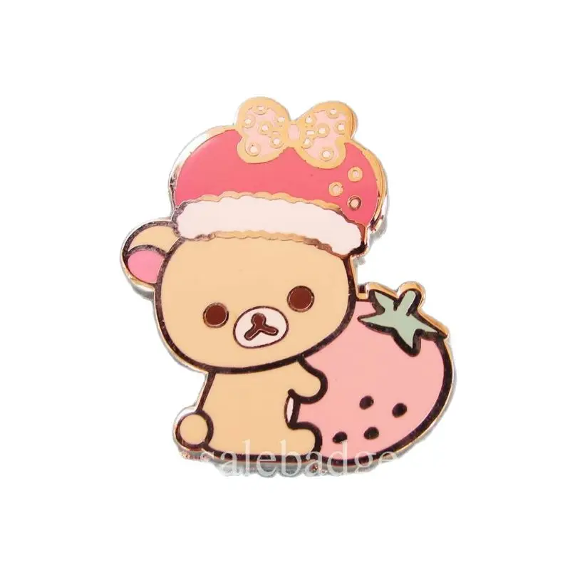 На заказ золотые металлические прекрасная мягкая игрушка клубничный медведь